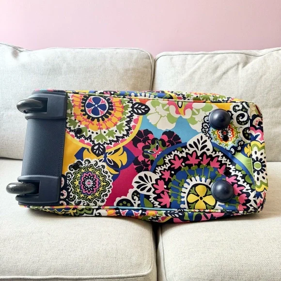Vera Bradley Rolling Duffle Travel Bag Multicolor Floral - Picture 12 of 16